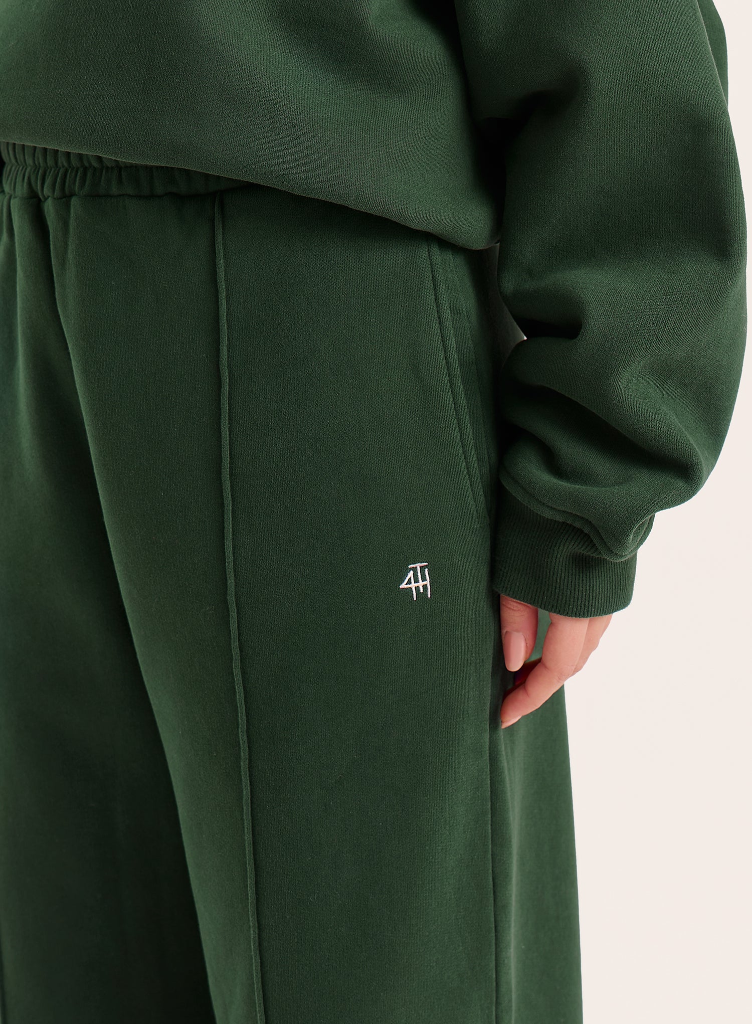 Green 4th Wide Leg Branded Joggers